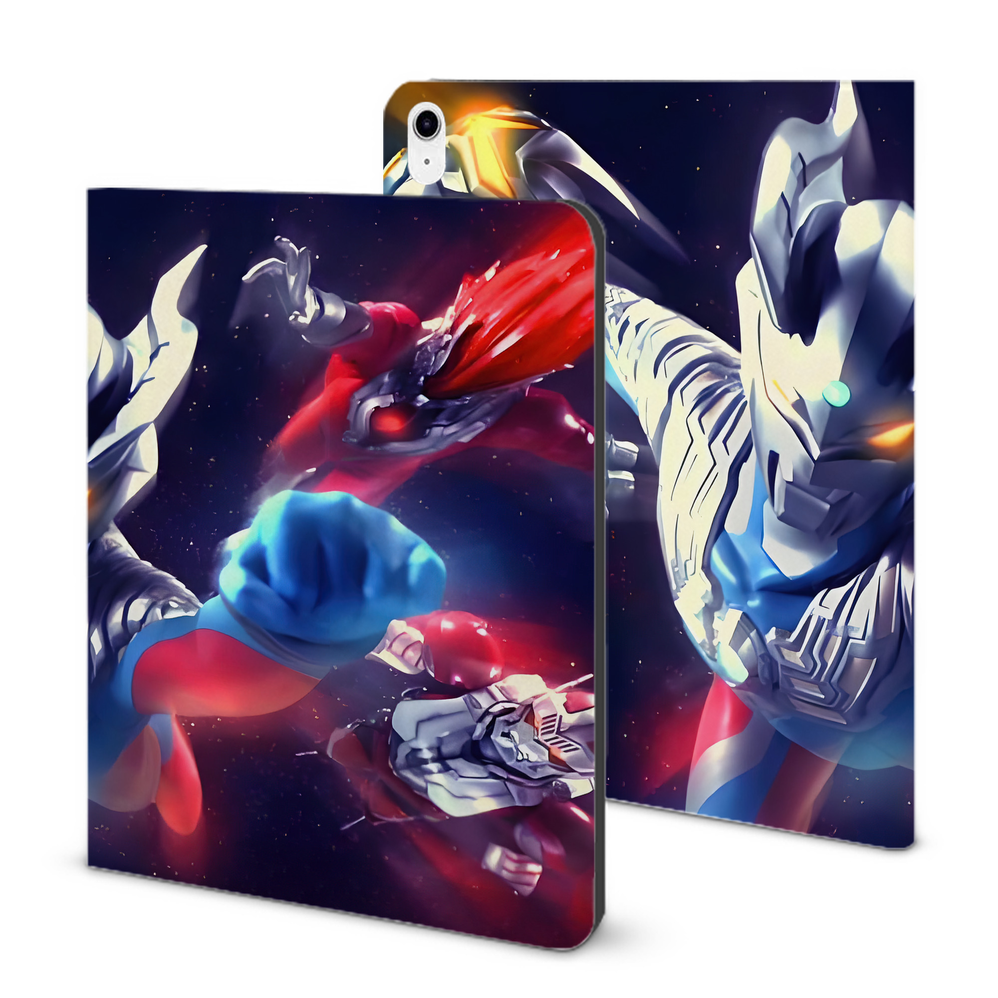 （画像用） ウルトラマン Ultraman IPad ケース ブック型 PUレザー TPU 耐衝撃 軽量 薄型 ペン収納なし 全面保護 IPad 各モデル対応